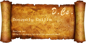Doszpoly Csilla névjegykártya