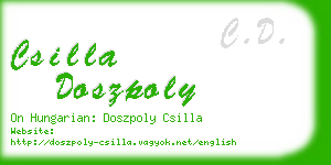 csilla doszpoly business card